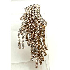Single Earring Crystal Rhinestone Cascade Chandelier Dangling Jewelry Craft